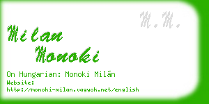 milan monoki business card